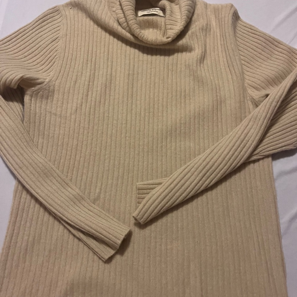 Valerie‎ Stevens Ribbed Cream Cowl Neck Sweater